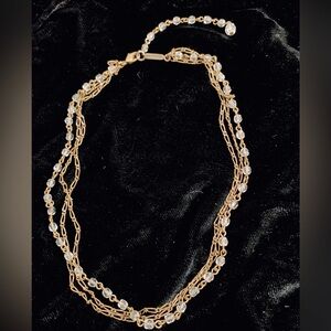Lovely Extasia 3- strand Crystal Station Necklace, Wedding, Gift, You!